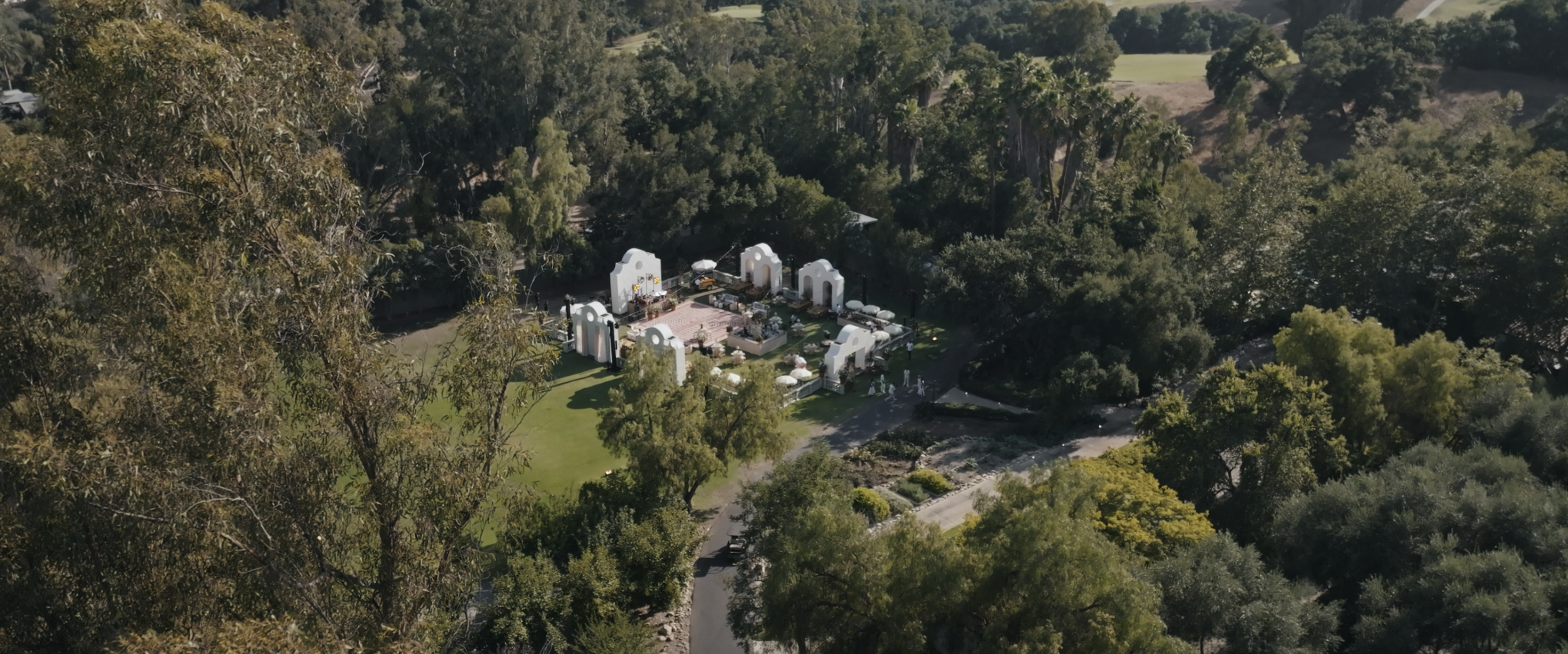 Ojai Valley Inn wedding ceremony with mountain backdrop